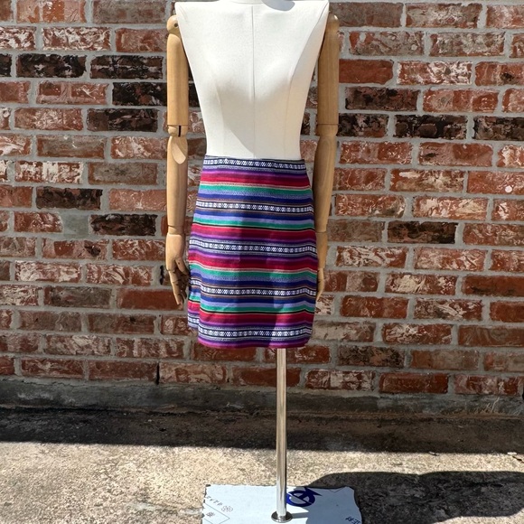 Anthropologie Kaisely multi patterned striped colorful mini skirt / S / EUC - Picture 7 of 13